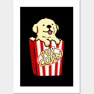 Pupcorn Cute Popcorn Pun. Posters and Art